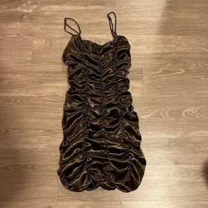 URBAN OUTFITTERS ROUSHED BROWN DRESS